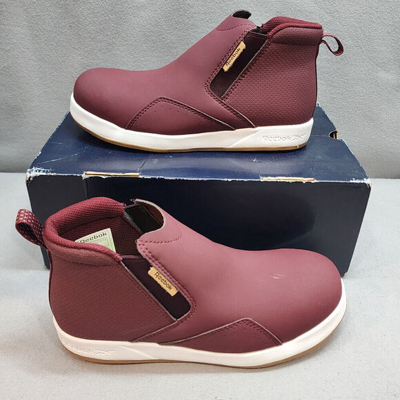 Reebok Womens Size 7W Ever Road 3.0 DMX Work Bootie Comp Toe Burgundy Purple - Picture 2 of 9